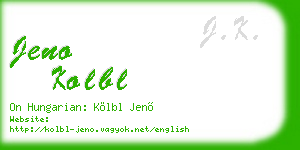 jeno kolbl business card